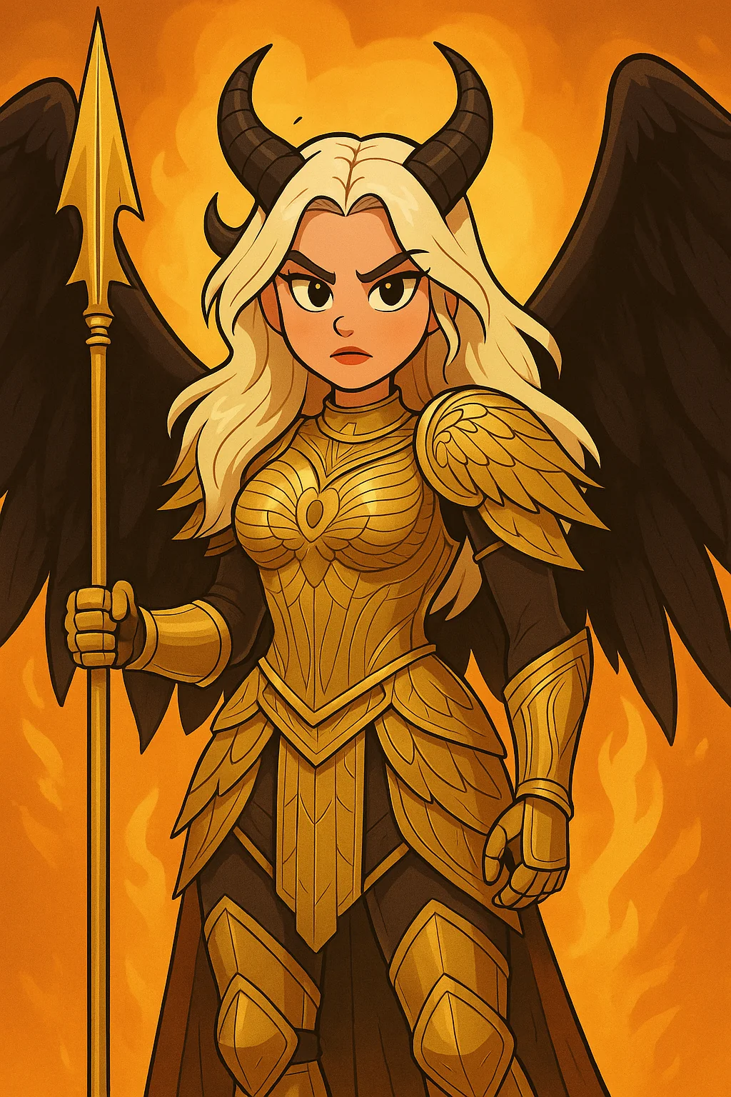Amber in angelic armor